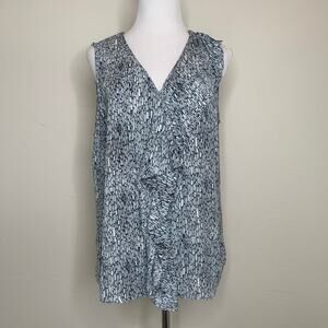 Coldwater Creek Gray Pattern Sleeveless Blouse Sz XL 16